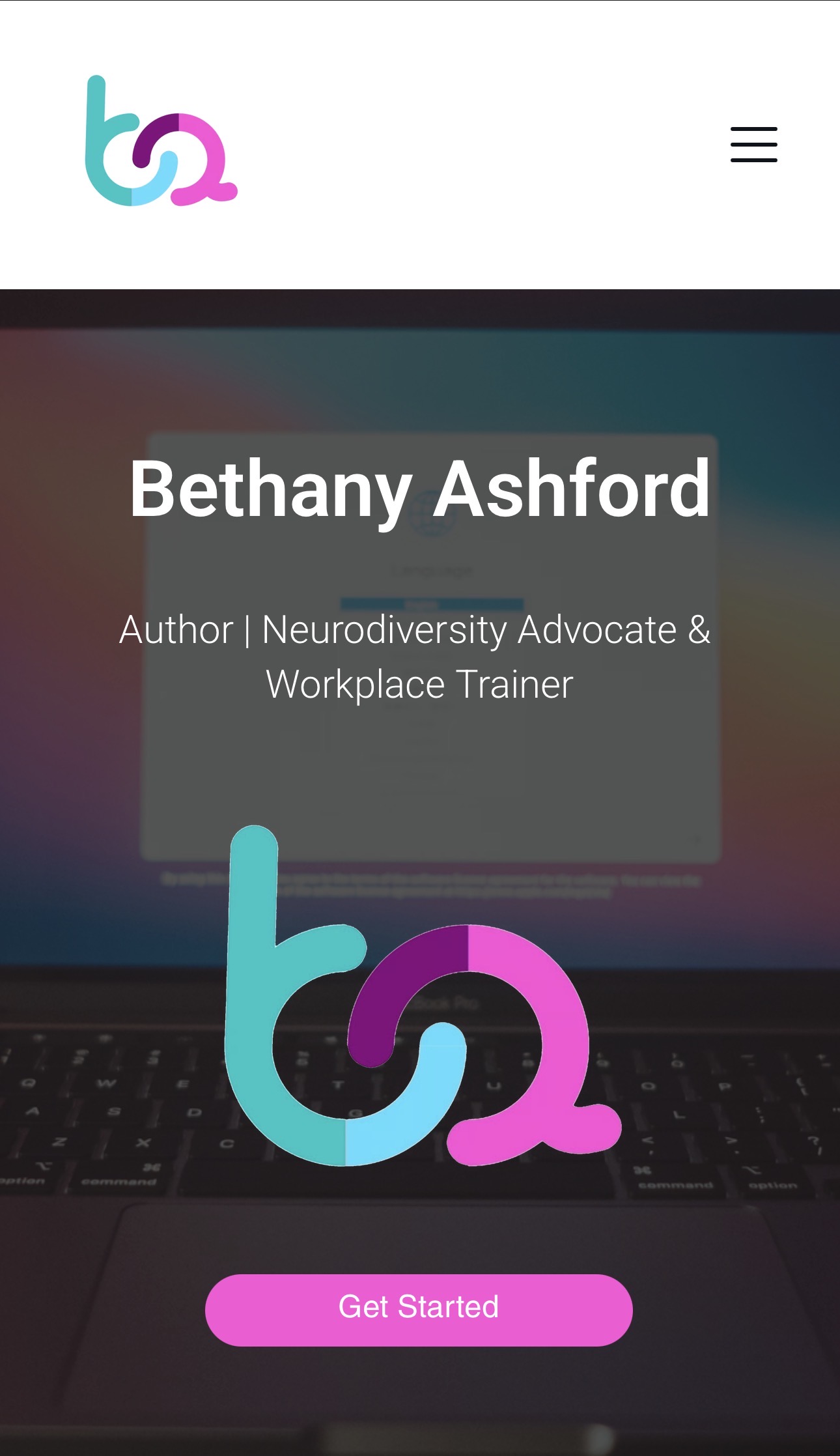 Bethany Ashford website mobile screenshot